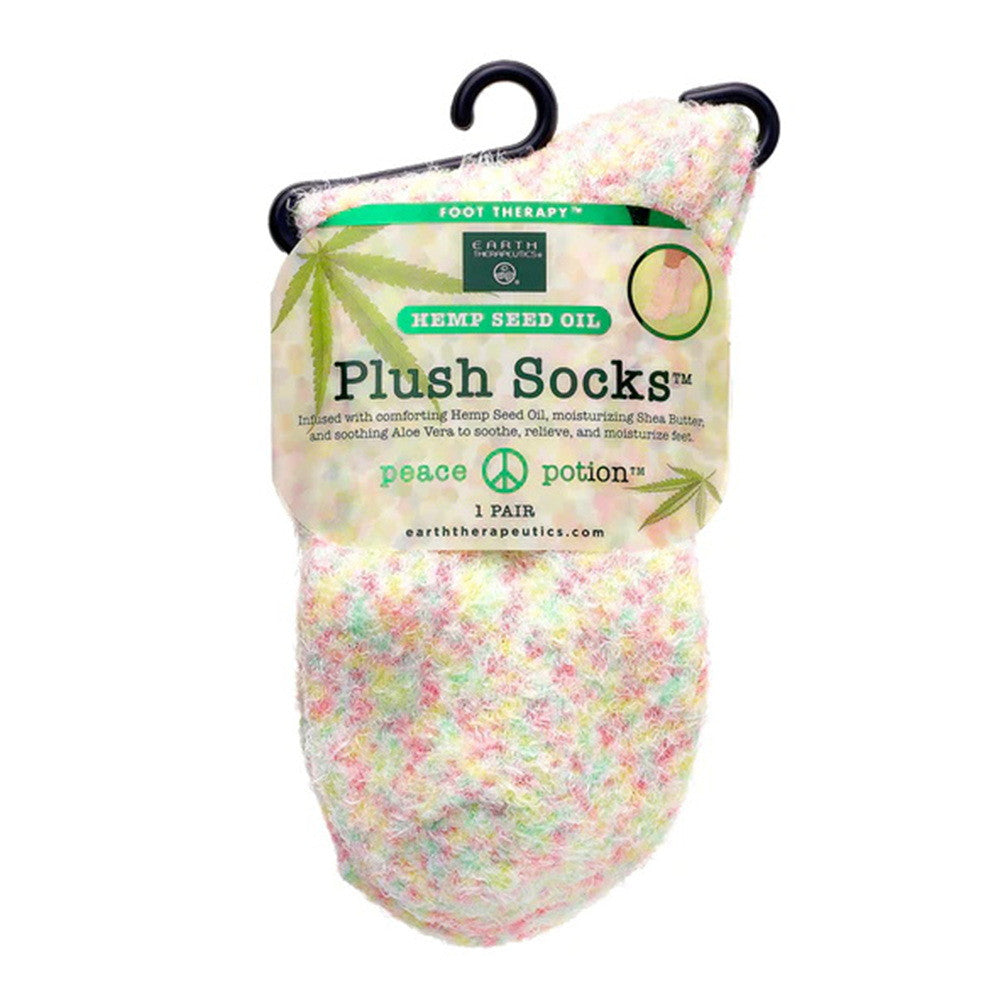 Earth Therapeutics Hemp Seed Oil Plush Socks, Peach Confetti, 1 Ea